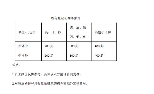 离婚证翻译报价